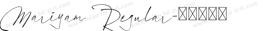 Mariyam Regular字体转换
